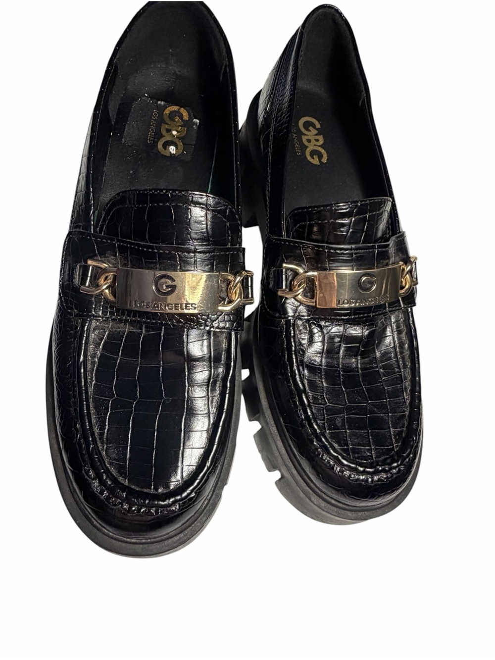 GBG Los Angeles Lug Sole Chain Preppy Loafers Sz 8.5